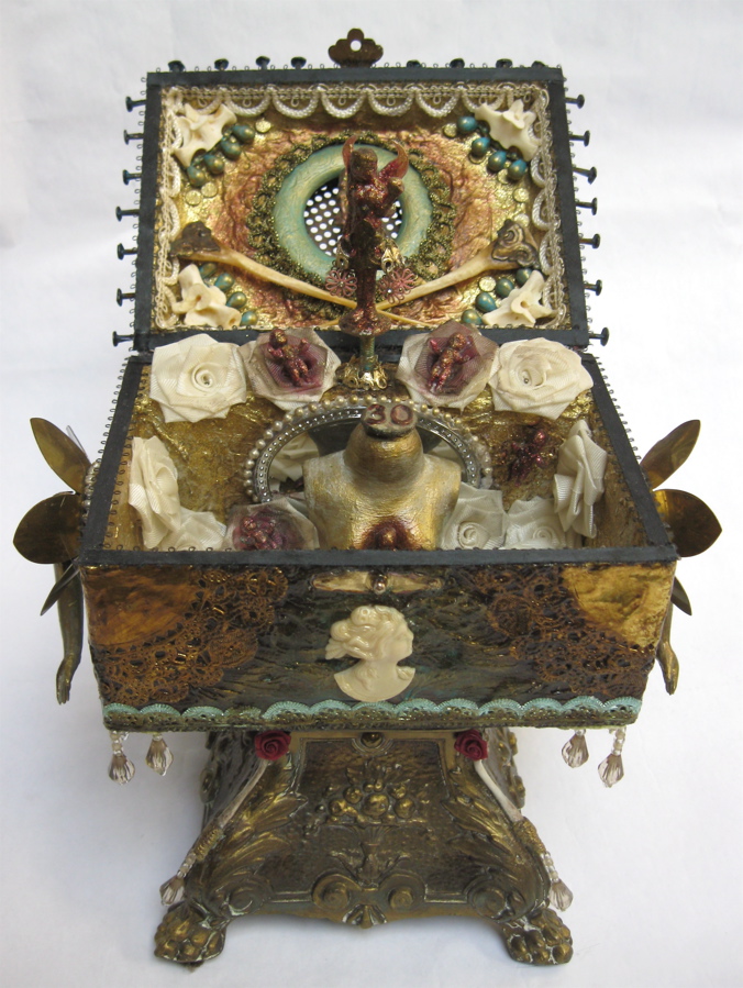 "Right Place, Wrong Time" - 2011 - Mixed media Music Box - 6" x 4 1/2" x 14" - SOLD